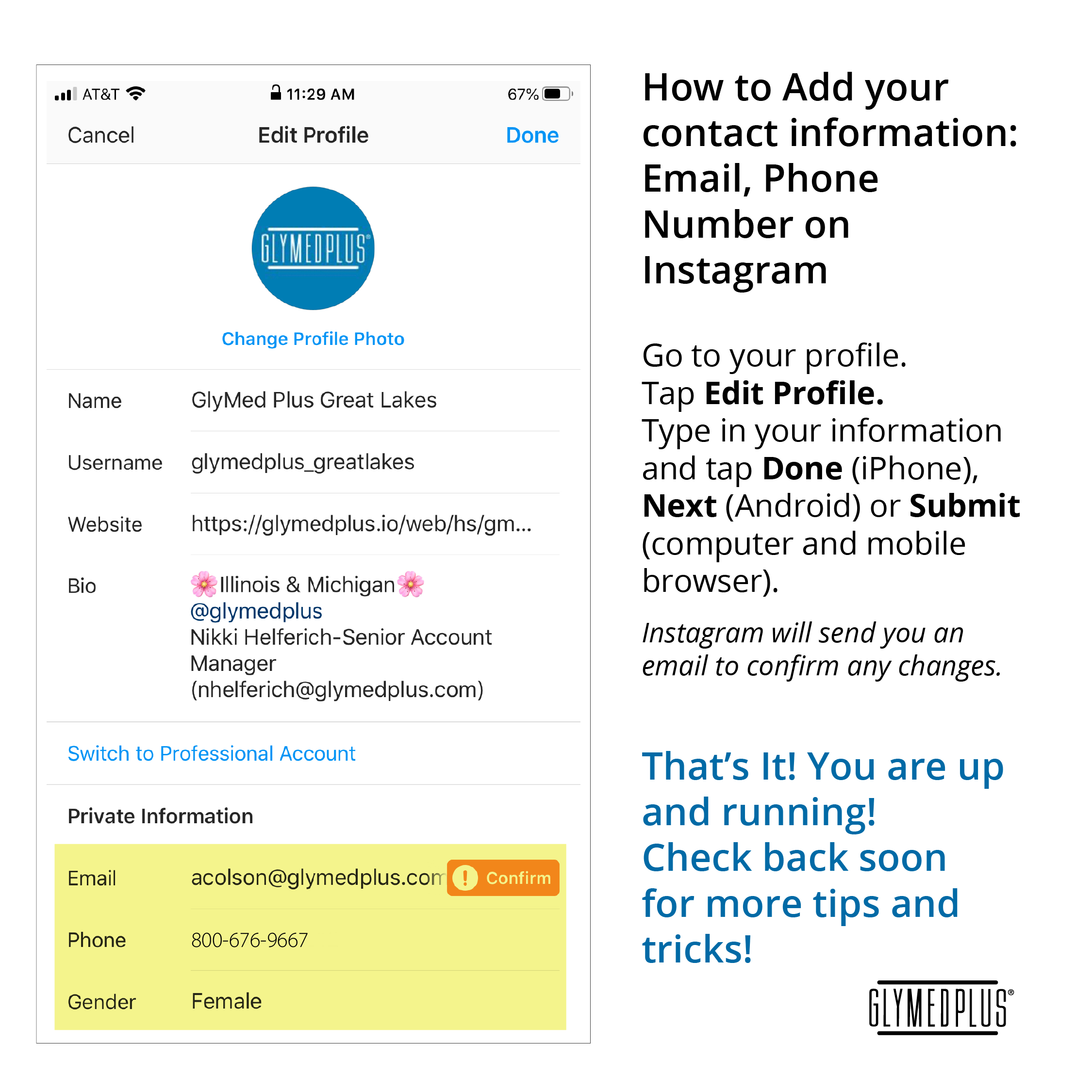 How to Add your contact information: Email, Phone Number on Instagram